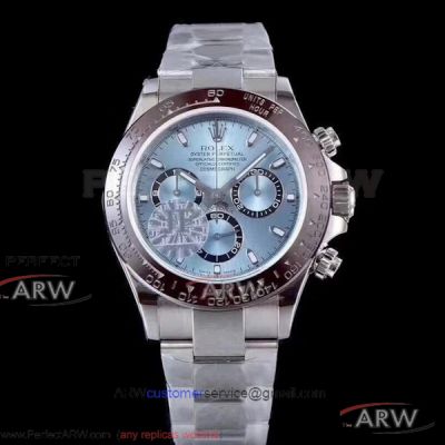 JF Rolex Cosmograph Daytona Ice Blue 40mm Swiss 7750 Watch - LN116506 Chestnut Brown Bezel Platinum Case